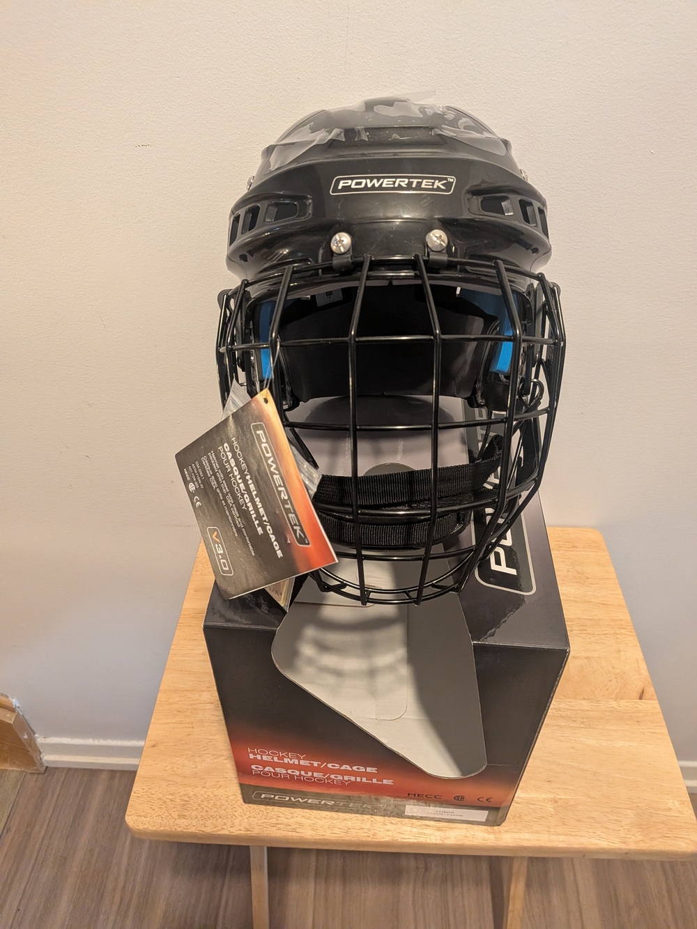 Black Hockey Helmet with Cage